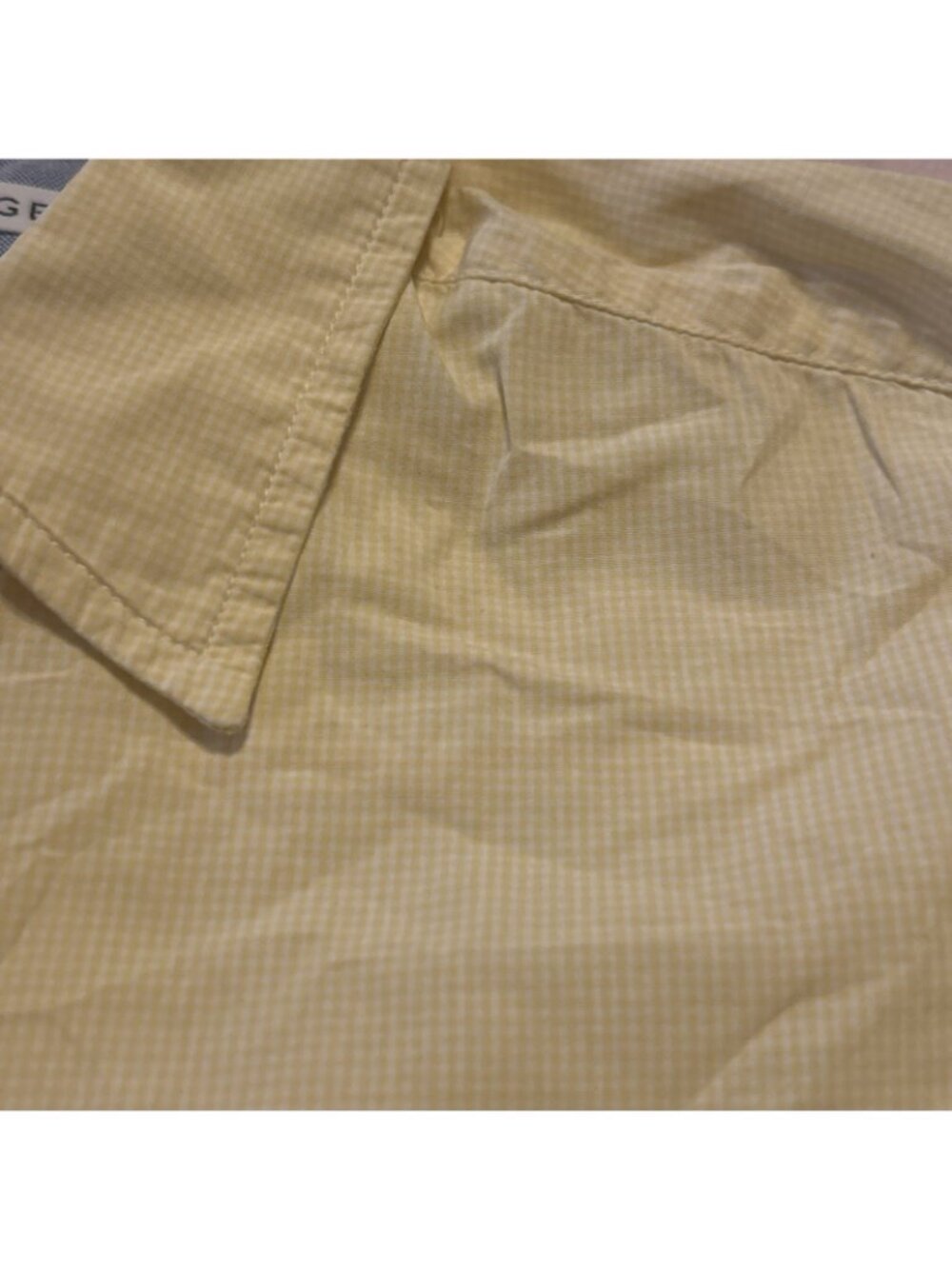 Tommy Hilfiger Womens sz 4 Yellow Cotton Stretch Preppy Button Shirt Short Sleev - Picture 5 of 12